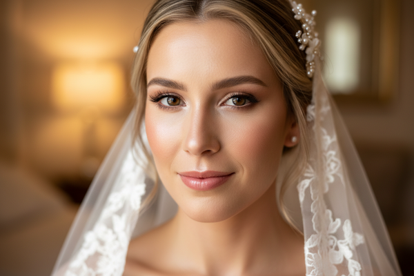 bride skin on wedding day