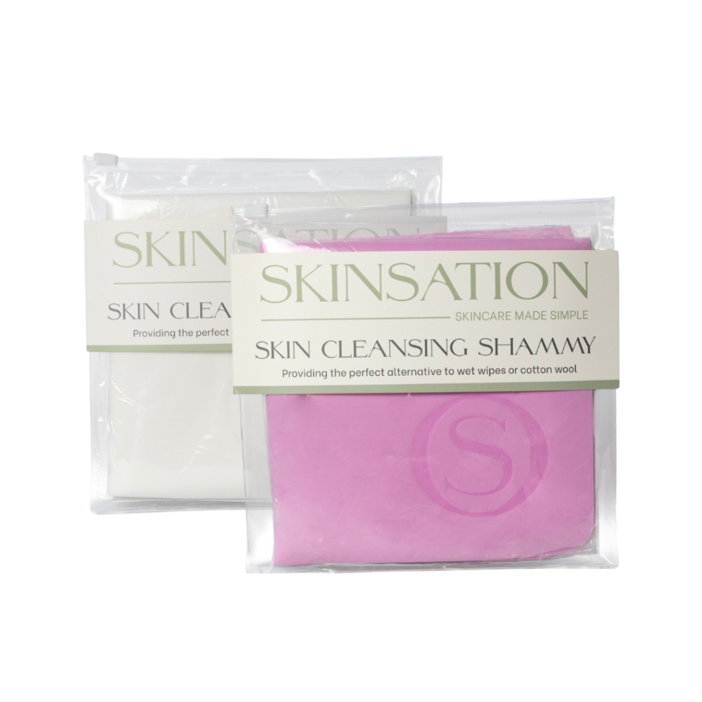 Skinsation Skin Cleansing shammy pink & white